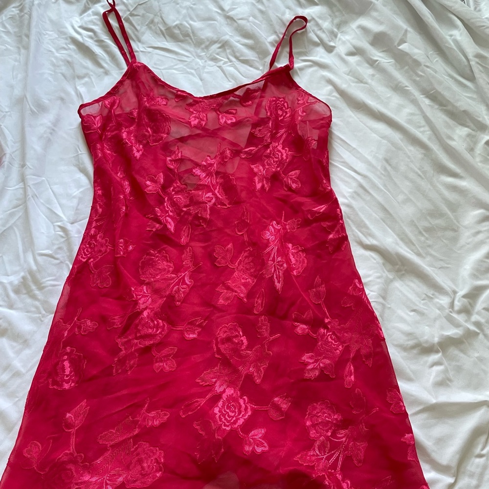 Red Sheer Lingerie Dress